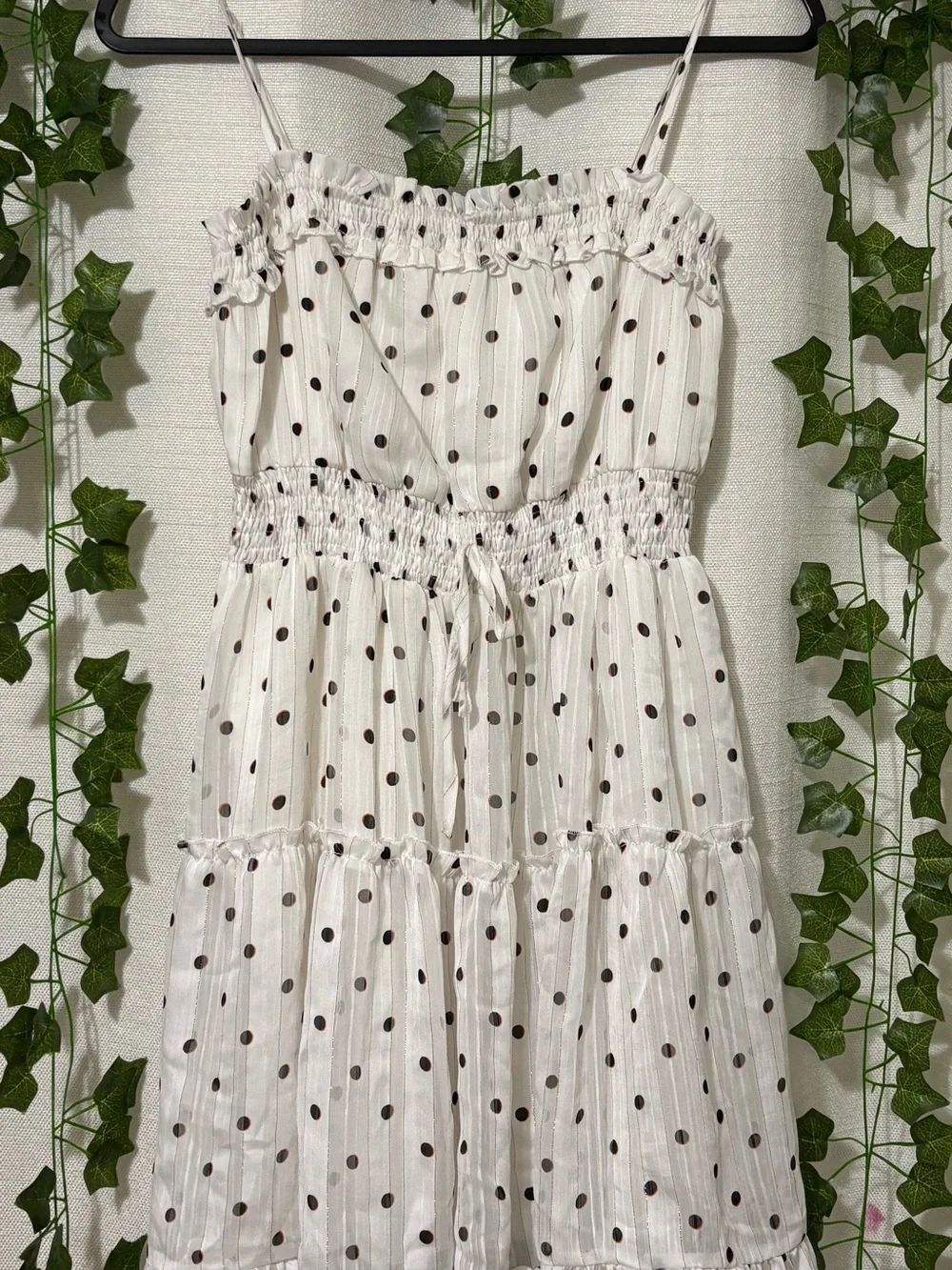 Simple White Sundress with Polka Dots